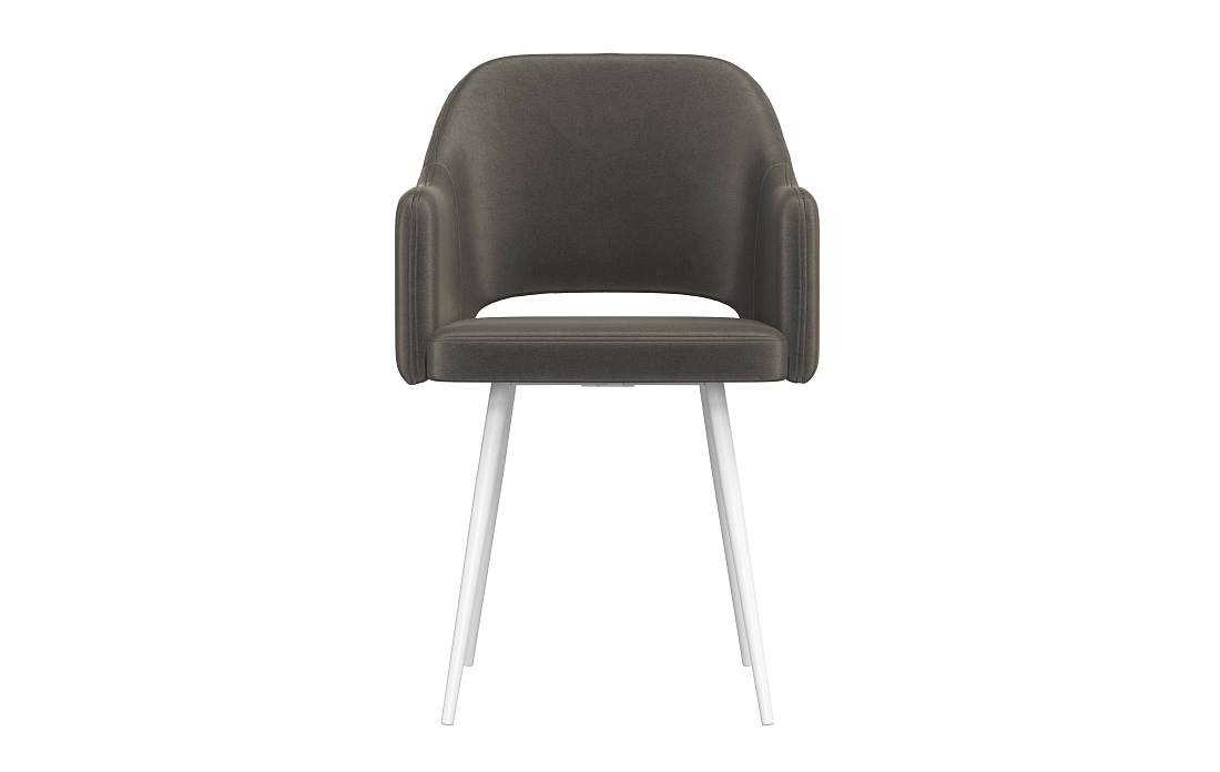 Стул Берта Т велюр конфетти стоун/Цвет металл белый